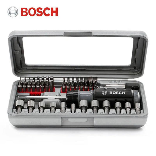 BOSCH- 46-piece Ratchet Hexagon Socket Phillips Screwdriver Combination Tool Set - electrical center b2c