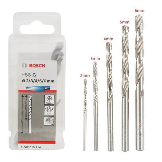 BOSCH- 5 HSS-G Twist Drill Bits Straight Twist Drill Bits|  2/3/4/5/6 mm - electrical center b2c