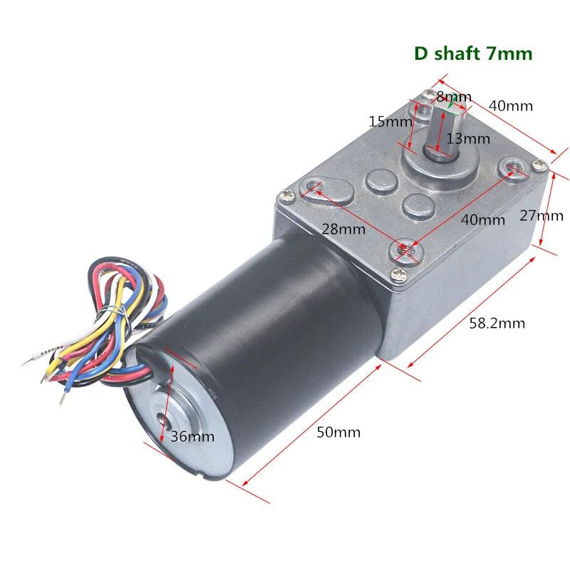 Brushless Gear Worm Motor DC 12V 24V High Torque 70KG.CM Speed 12rpm-471rpm BLDC Motors PWM Forward Reversed 5840-3650