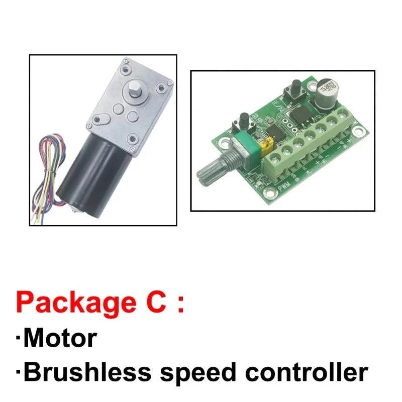 Brushless Gear Worm Motor DC 12V 24V High Torque 70KG.CM Speed 12rpm-471rpm BLDC Motors PWM Forward Reversed 5840-3650