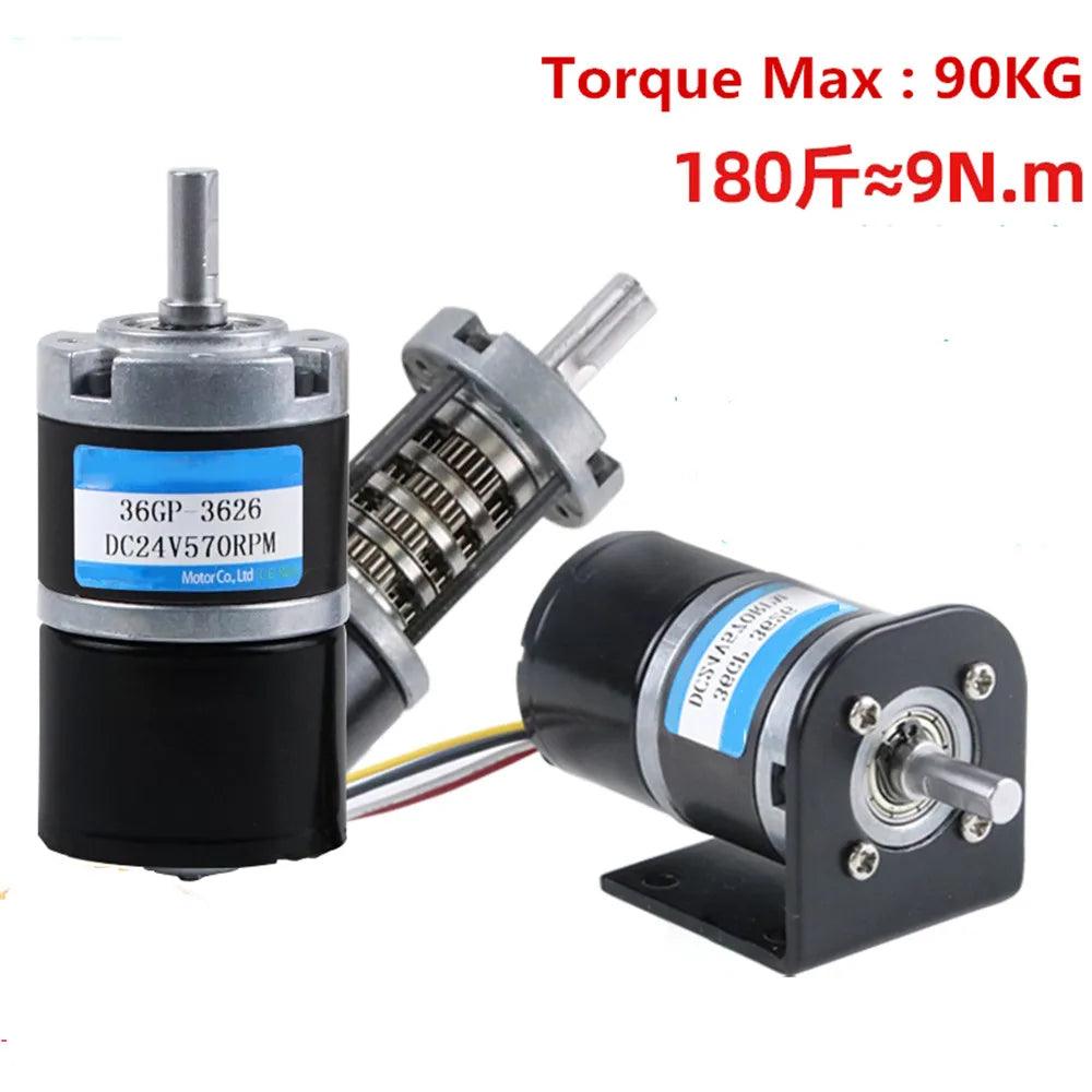 Brushless Planetary Gear Motor DC 12V 24V High Torque 90KG Speed 8rpm To 1154rpm PWM BLDC Metal Gearbox Moter 36GP-3626 Electric - electrical center b2c