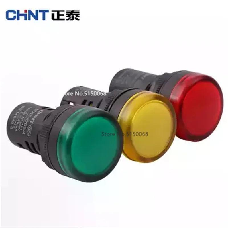 CHINT Signal Indicator  ND16-22DS  AC DC12V 24V 36V AC220V 380V RED GREEN  YELLOW BLUE WHITE LED Signal Lamp Buzzer AD16 22MM