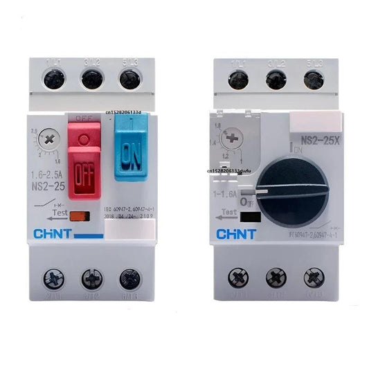 chint ns2-25 motor protection breaker,mpcb ns2-25x three phase motor starter,0.1~32a din rail overload phase failure protection switch,ac690v manual motor circuit breaker