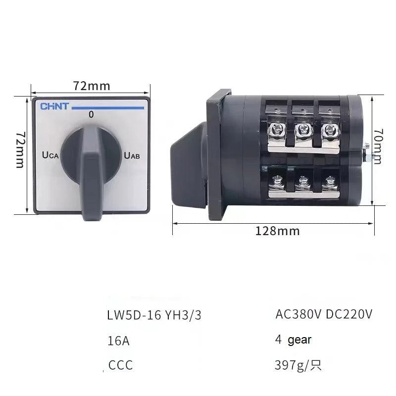 CHINT LW5D-16-YH3/3 LW5D Series Universal Transfer Change Changeover CAM Switch AC380V DC220V