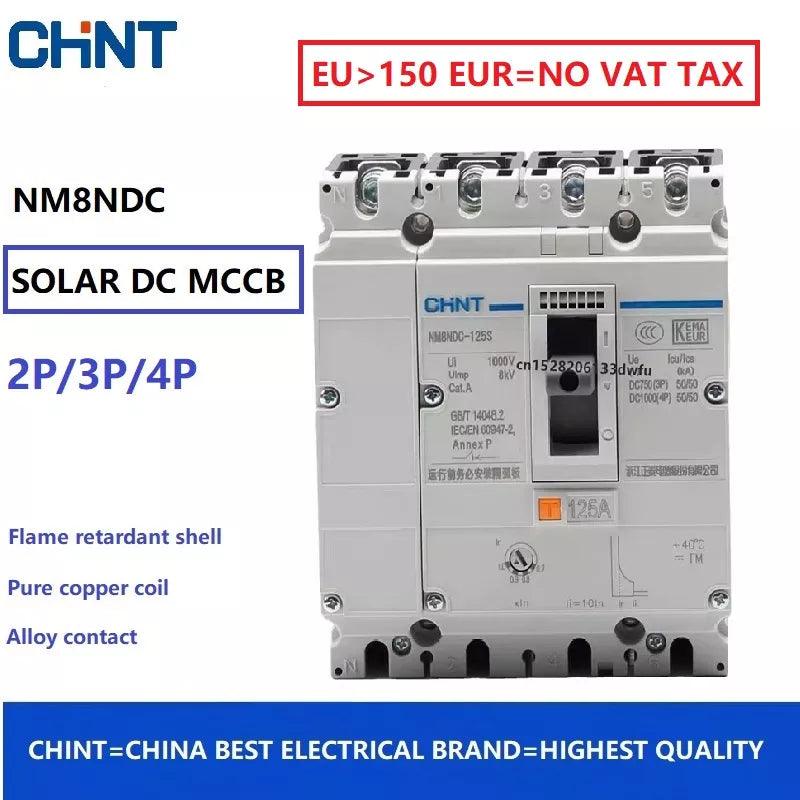 CHINT NM8NDC 2P 3P 4P DC MCCB Circuit Breaker Photovoltaic Solar Energy Power Circuit Breaker DC Motor