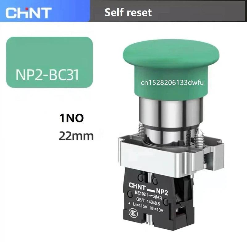 Chint NP2 Flat Button Mushroom Head Button Switch Xb2 Knob Starts Emergency Stop Ba31 Self Reset Self-locking Button With Light