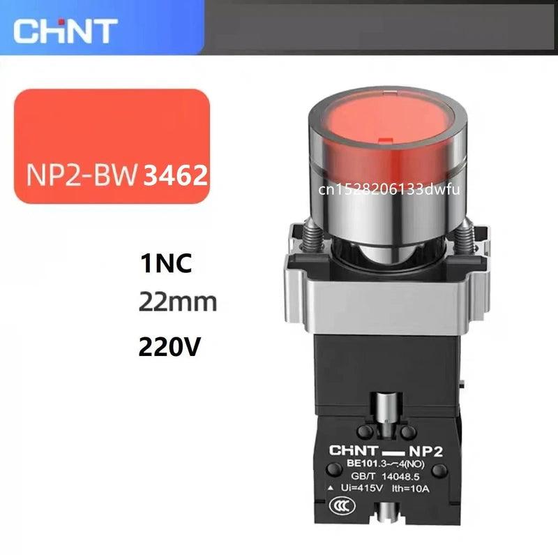 Chint NP2 Flat Button Mushroom Head Button Switch Xb2 Knob Starts Emergency Stop Ba31 Self Reset Self-locking Button With Light