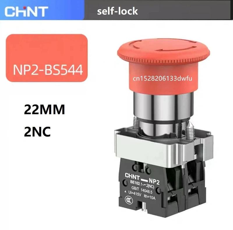 Chint NP2 Flat Button Mushroom Head Button Switch Xb2 Knob Starts Emergency Stop Ba31 Self Reset Self-locking Button With Light