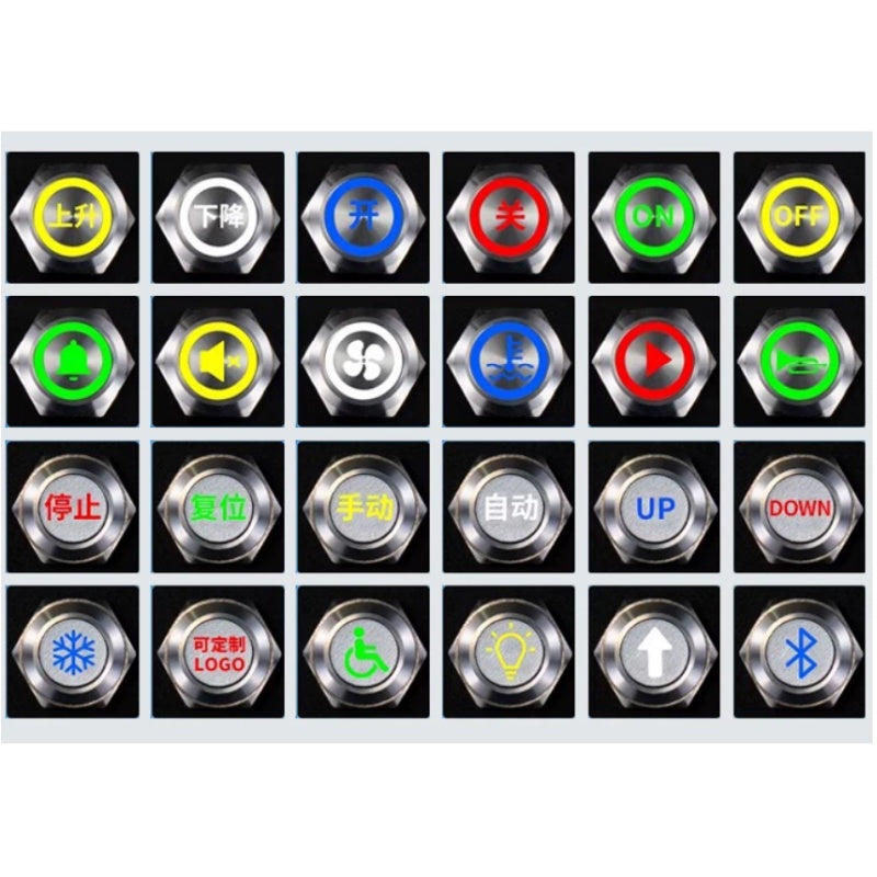 Black Body- Ultra-Thin Momentary Metal Push Button Switch with Wire Thread