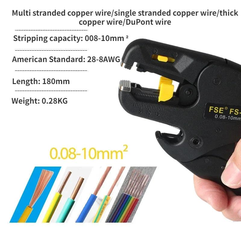 D4 Wire Stripping Pliers Multifunctional Automatic Wire Pulling Pliers for Electricians Adjustable Cable and Wire Stripping Tool