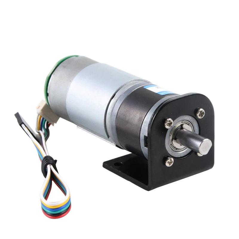 DC 12V 24V Planetary Gear Motor With Encoder M8 Screw Thread Output Shaft 50mm 100mm High Torque Moter Electric Engine 555