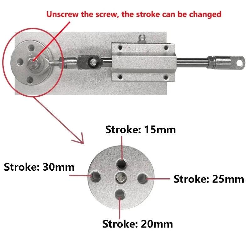 DC 12V 24V Reciprocating Cycle Linear Actuator Motor With Power Adapter AC 220V PWM Adjustable Speed Stroke 15mm 20mm 25mm 30mm