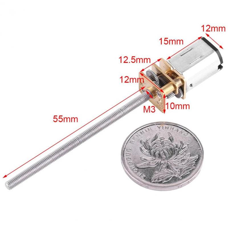 DC 3V 6V 12V N20 Mini Micro Metal Gear Motor DC Motors Shaft M3 x 55mm 15/30/60/100/150/200/300/400/500/600/800/1000 RPM