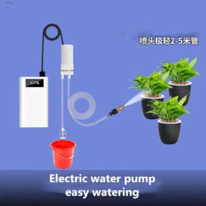 DC 5V Electric Water Pump USB Charging Treasure Watering Can Spray Gun Portable Multi-functional Household Water Pomp  Adjust