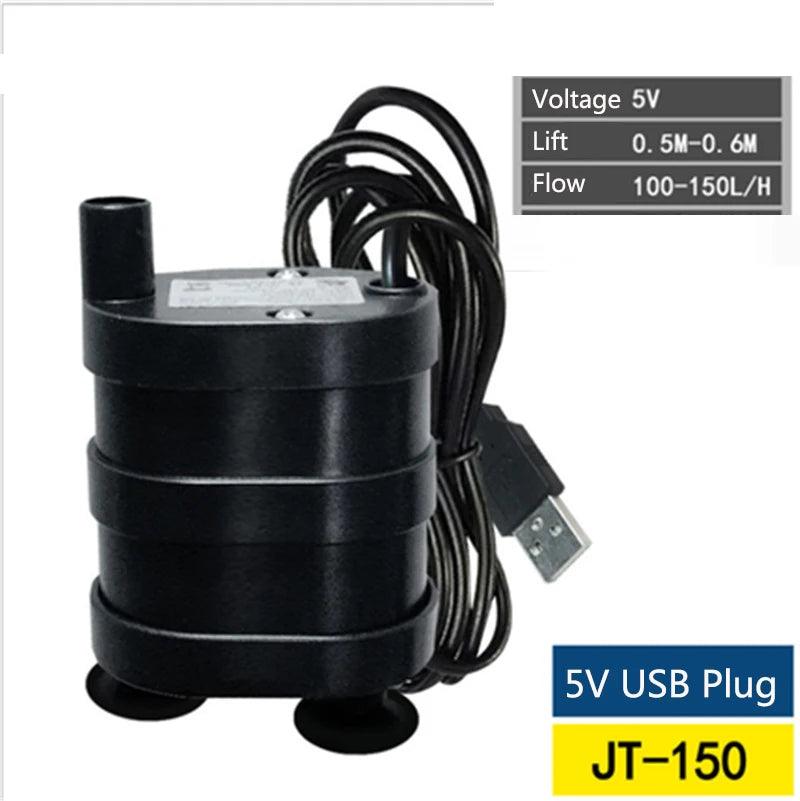 DC Mini Water Pomp 200L/h 12V Submersible Pump DC 5V USB 150L/h Electric Motor Brushless Pumps AC 220V Fish Tank Solar Water