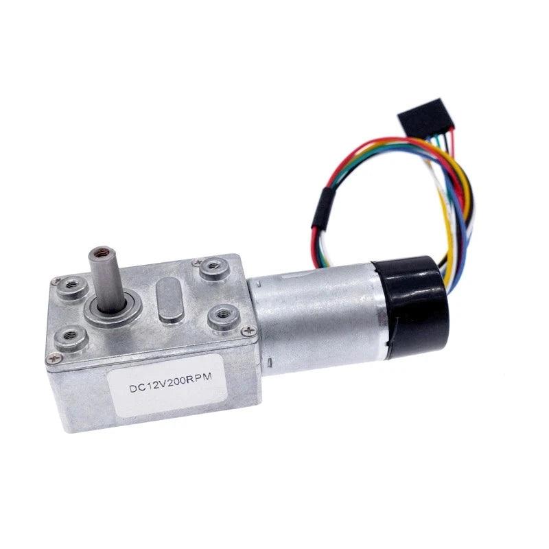 DC Motor With Hall Encoder 11PPR JGY 370 Encode DC12V Worm Gear Box Motor High Torque 5-200rpm