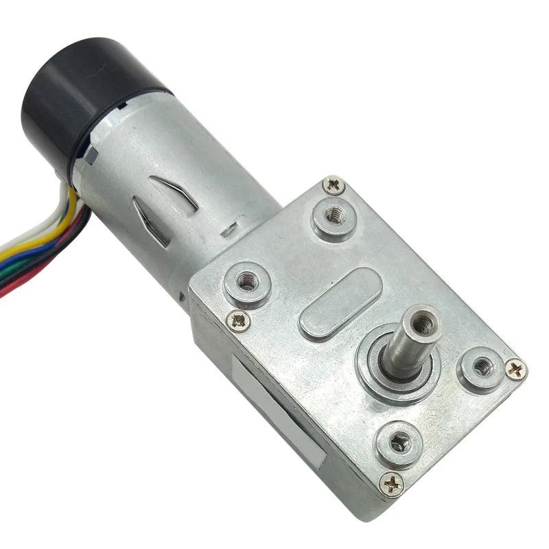 DC Motor With Hall Encoder 11PPR JGY 370 Encode DC12V Worm Gear Box Motor High Torque 5-200rpm