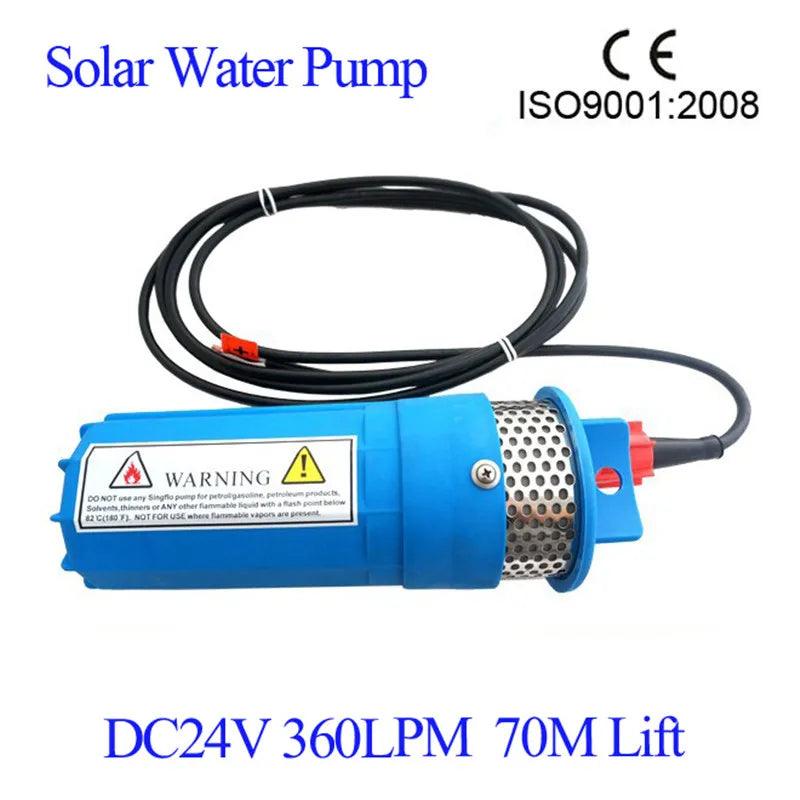 DC24V 360LPH 70M Lift Small Submersible Solar Water Pump for Solar System