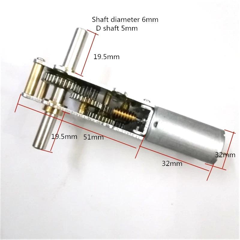 Double Shaft Length 19mm DC Gear Motor Electric 3V 6V 12V 24V Low Speed 3.5rpm To 120rpm Self-locking Motor Metal 12 Volt Engine