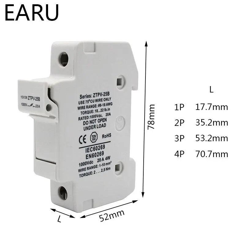 EARU- 1 Set 1P 2P 3P 4P Parallel Fuse Holder| 10*38mm - electrical center b2c