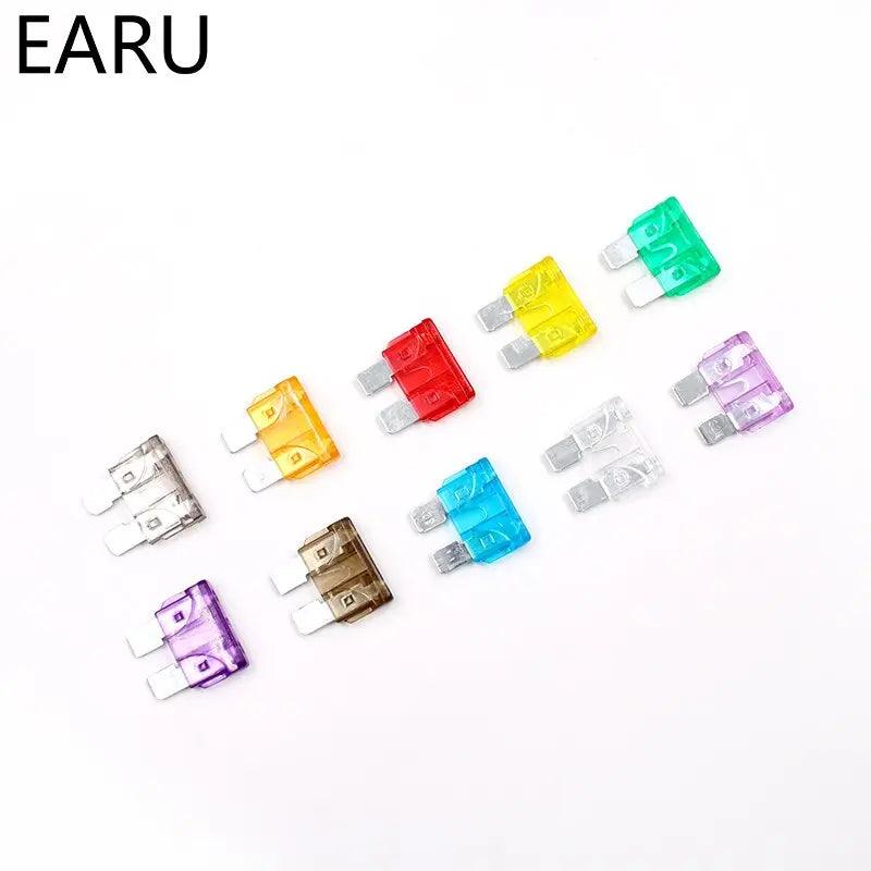 EARU-  100PCS/LOT Standard Motorcycle Auto Car Fuse  2A up to 35A with Box - electrical center b2c