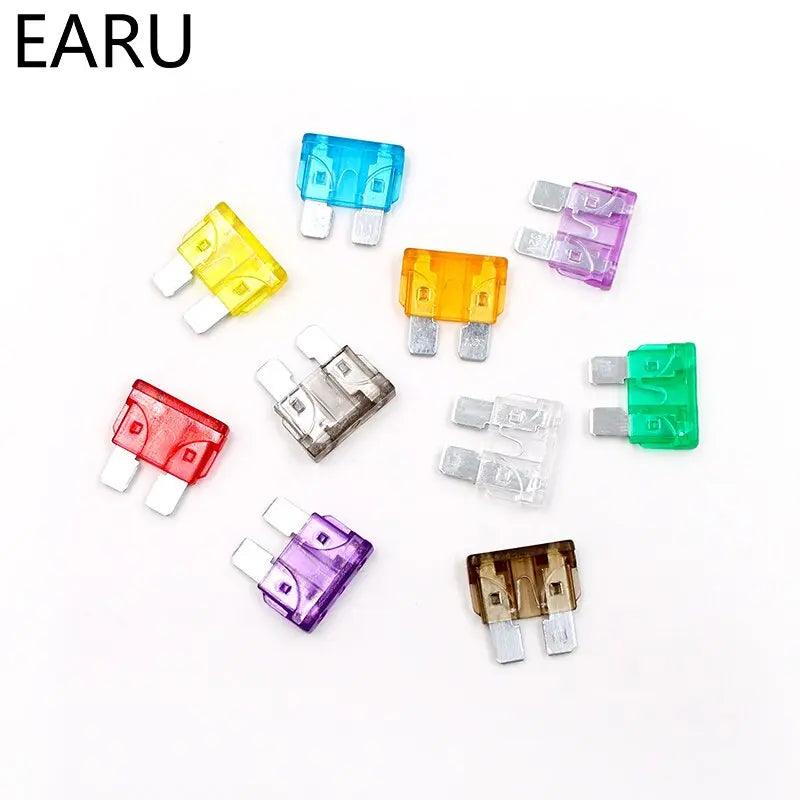 EARU-  100PCS/LOT Standard Motorcycle Auto Car Fuse  2A up to 35A with Box - electrical center b2c