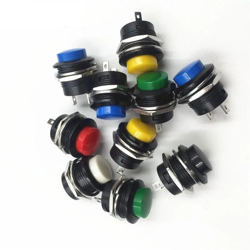 EARU- 10pcs DIY Momentary 16mm  Mini Round Push Button Switch| OFF-(ON) - electrical center b2c