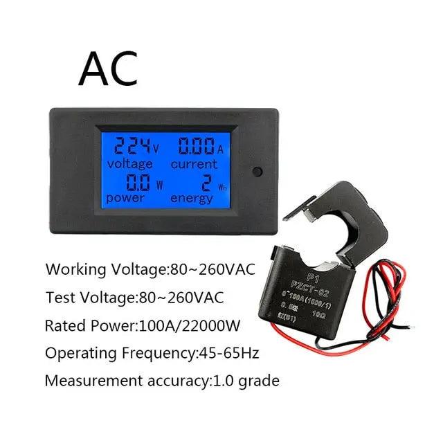 EARU- 20A 100A AC 80-260V DC 6.5-100V Digital Multi-Functional Meter - electrical center b2c