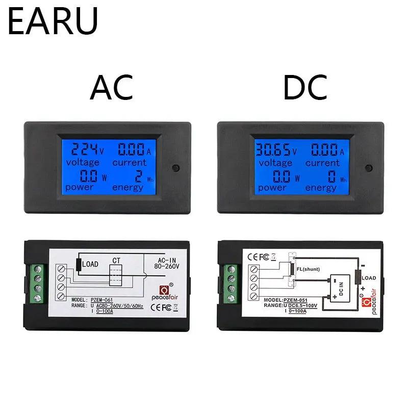 EARU- 20A 100A AC 80-260V DC 6.5-100V Digital Multi-Functional Meter - electrical center b2c