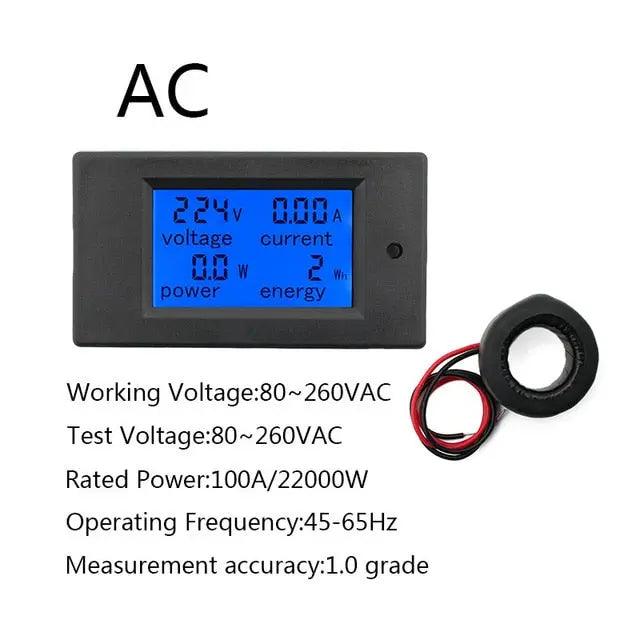 EARU- 20A 100A AC 80-260V DC 6.5-100V Digital Multi-Functional Meter - electrical center b2c