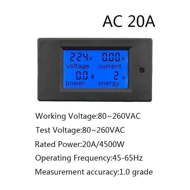 EARU- 20A 100A AC 80-260V DC 6.5-100V Digital Multi-Functional Meter - electrical center b2c