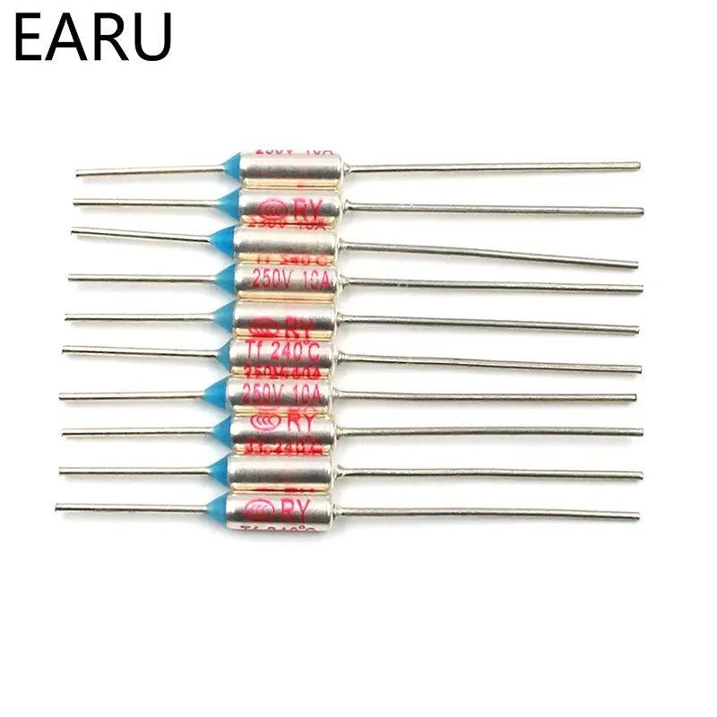 EARU- 20Pcs TF 240 Celsius Degrees Temperature Circuit Cut Off Thermal Fuse - electrical center b2c