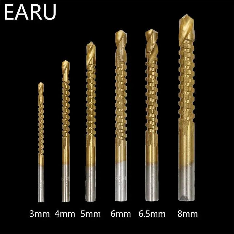 EARU-  3-8mm Titanium Coated HSS Drill Bit  6PCS/LOT - electrical center b2c