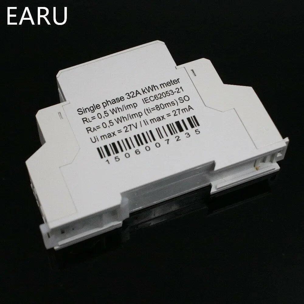 EARU-  5(32)A 220V 50HZ Single Phase Din-Rail KWH Watt Meter - electrical center b2c