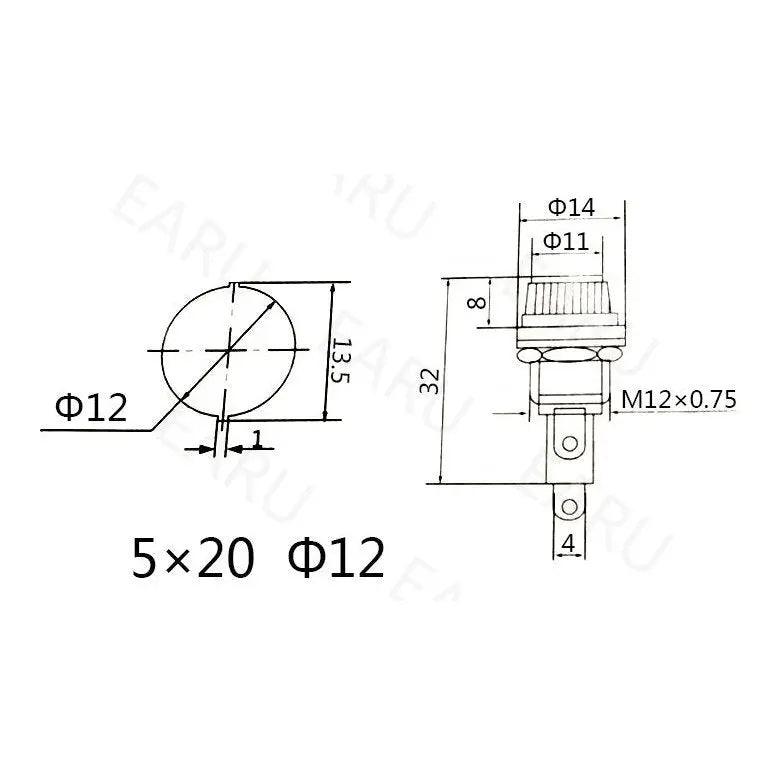 EARU-  5PCS/LOT 5*20mm 6*30mm Glass Fuse Holders - electrical center b2c