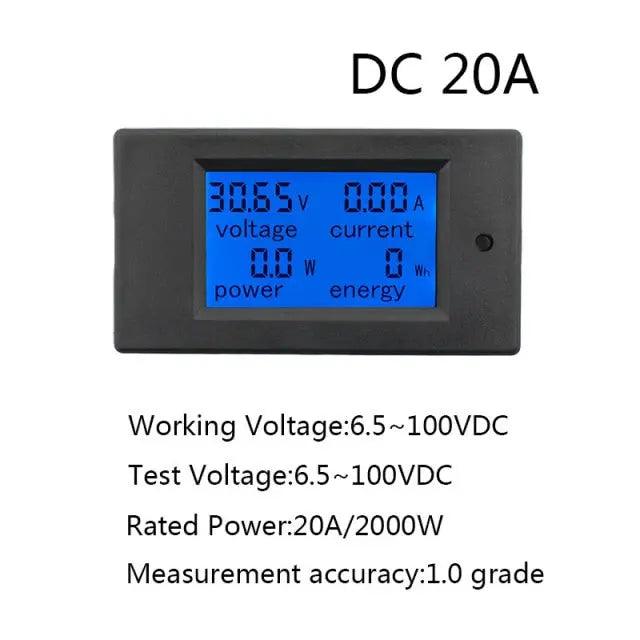 EARU- DC 6.5-100V 0-100A 0-20A LCD Display Digital Multimeter with Current Shunt - electrical center b2c