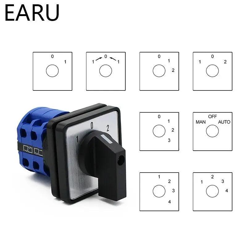 EARU- LW28-20 LW26-20 Series Electric Changeover Switch| 8 Terminals  2/3/4 Position optional - electrical center b2c，lw28-20