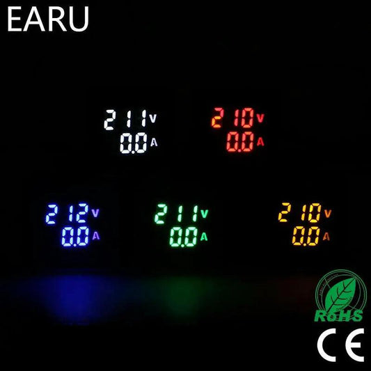 EARU- Mini Digital 22mm Square Voltmeter Ammeter with Transformer - electrical center b2c