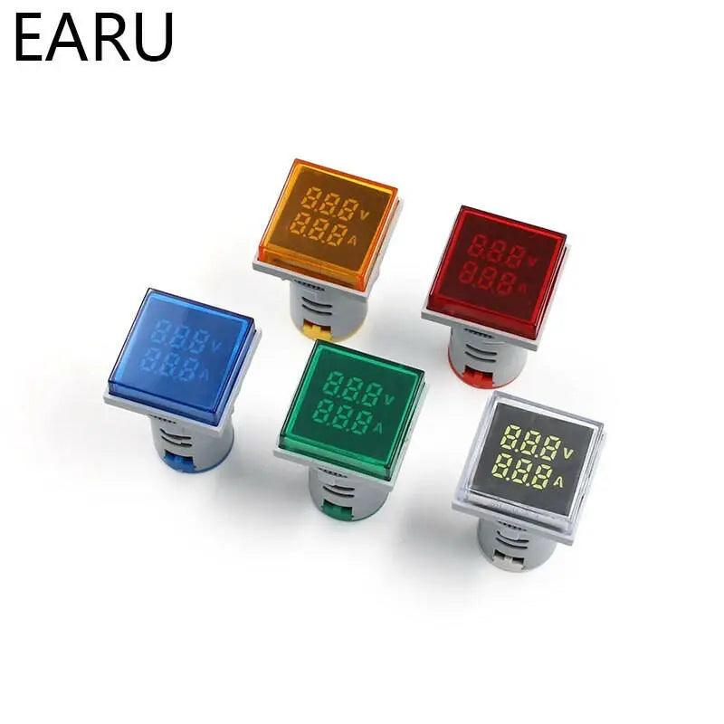 EARU- Mini Digital 22mm Square Voltmeter Ammeter with Transformer - electrical center b2c