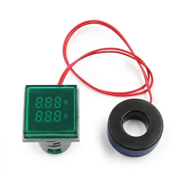 EARU- Mini Digital 22mm Square Voltmeter Ammeter with Transformer - electrical center b2c