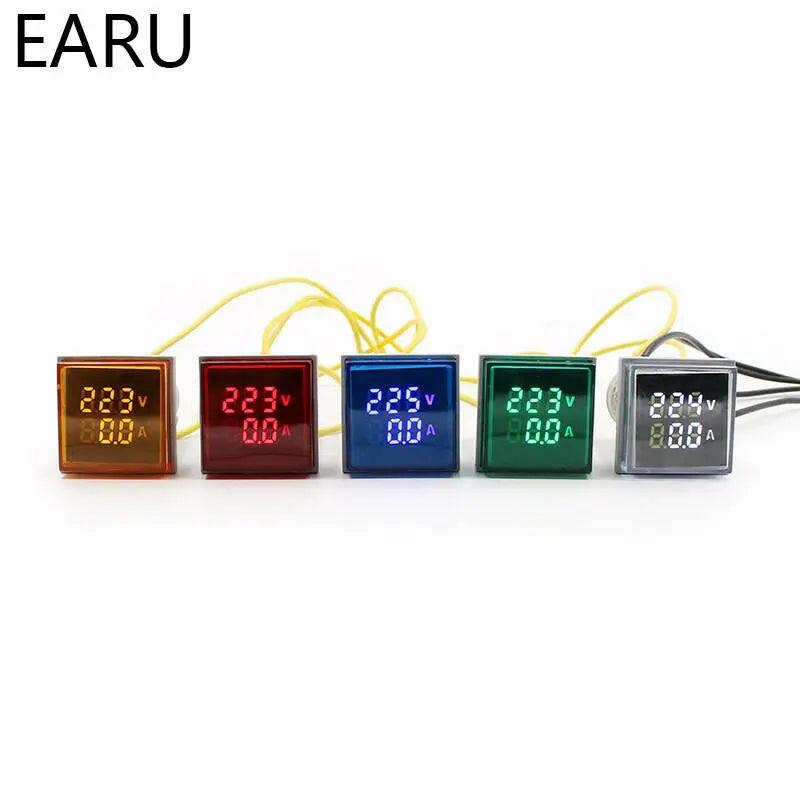 EARU- Mini Digital 22mm Square Voltmeter Ammeter with Transformer - electrical center b2c