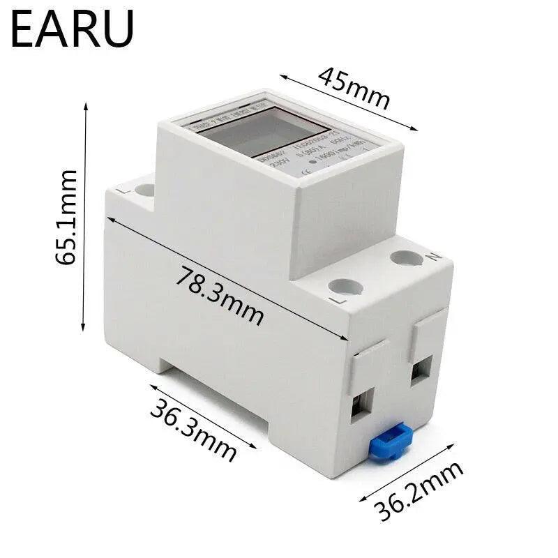 EARU- Single Phase KWh Meter| Din-Rail LCD Digital Display Wattmeter - electrical center b2c