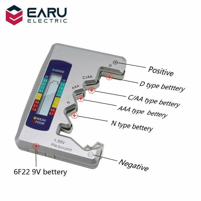 EARU- Universal Digital LCD Battery Tester - electrical center b2c