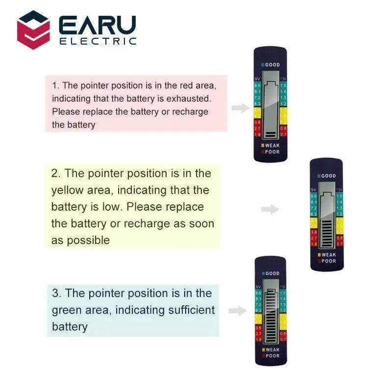 EARU- Universal Digital LCD Battery Tester - electrical center b2c