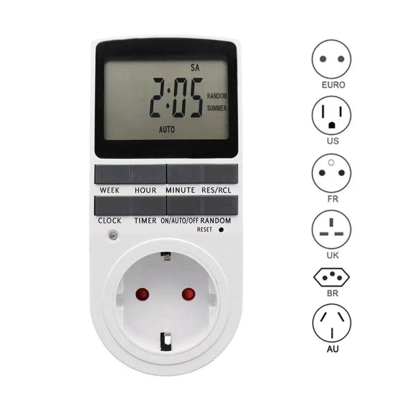 Electronic Digital Timer 24 Hour Cyclic| EU UK AU US BR FR Plug Optional - electrical center b2c