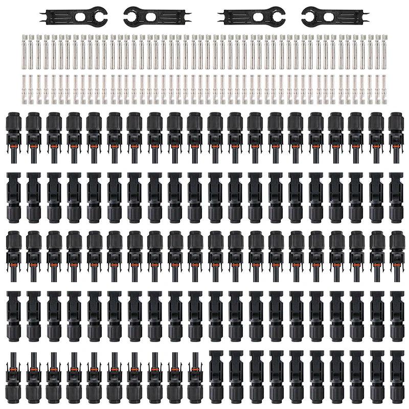 Free Shipping 600/400/200/100/40/20/10 Pcs DC Solar Connector Wholesale 1000V30A Panel Connectors Kit for PV/MC Cable 2.5/4/6mm2