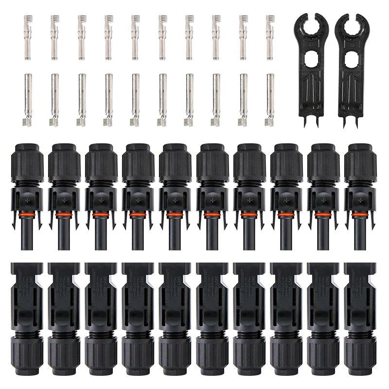 Free Shipping 600/400/200/100/40/20/10 Pcs DC Solar Connector Wholesale 1000V30A Panel Connectors Kit for PV/MC Cable 2.5/4/6mm2