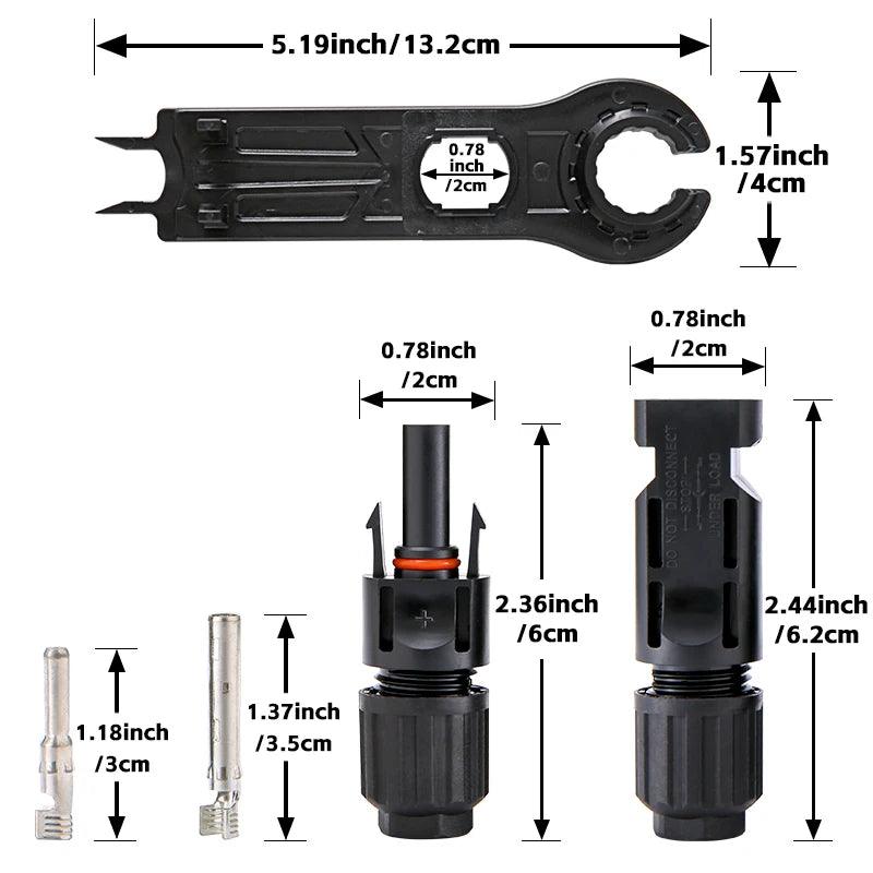 Free shipping DC Solar Connector 1000V30A Photovoltaic PV Panel Stecker Connectors Kit for PV/MC Cable 2.5/4/6mm2 Wholesale