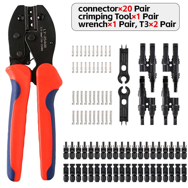 Free shipping DC Solar Connector 1000V30A Solar Panel Branch PV Connectors Connect Stecker Tool Crimping pliers Wholesale