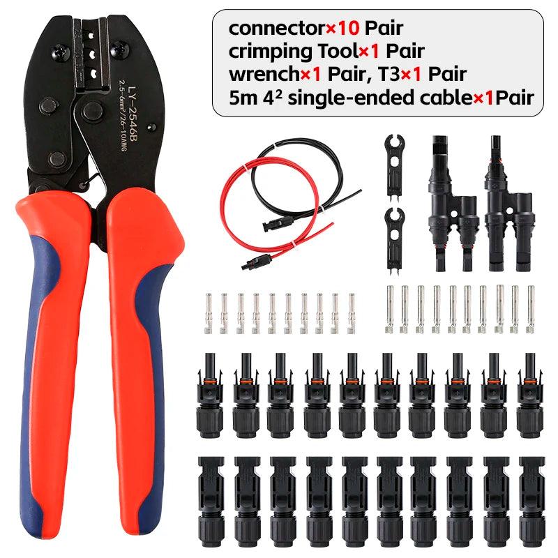 Free shipping DC Solar Connector 1000V30A Solar Panel Branch PV Connectors Connect Stecker Tool Crimping pliers Wholesale